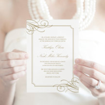 Classic Luxury Gold Wedding Invitations