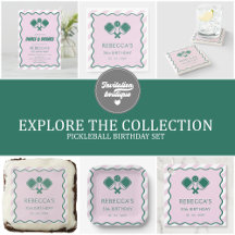 Green and Pink Pickleball Birthday Set