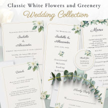 Classic White Flowers & Greenery   Wedding