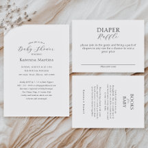 White Simple Minimalist Script Baby Shower