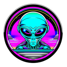 Neon Alien in UFO