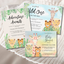 Safari Animals Baby Shower Collection.