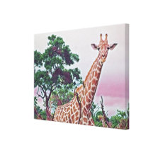 African Giraffe Watercolor Artwork