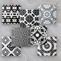 Black and White Decorative Ceramic Tiles