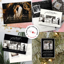 VINTAGE HANDWRITING 1ST CHRISTMAS HOLIDAY WEDDING