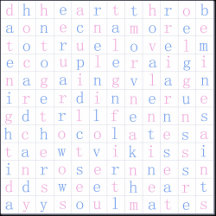 Fun Valentine's Day Word Puzzles Pink, Blue