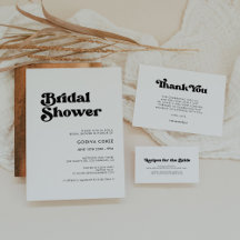 Stylish retro black & white Bridal Shower