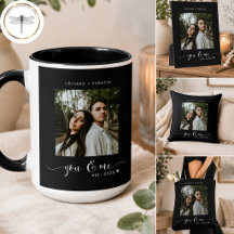 Modern Minimalist Black Photo Script Gifts