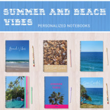 Summer and Beach Vibes Personalized Notebooks