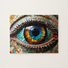 Cute Mosaic Stained Glass Eye Large Coffee Mug  