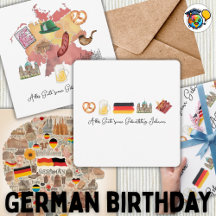 GERMAN Birthday Cards, Wrapping paper, Gifts