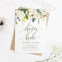 Watercolor White Roses and Hydrangeas Collection 