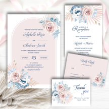 Dusty Blue and Blush Pink Wedding set