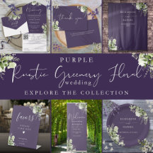 Rustic Greenery Floral Purple Wedding Suite