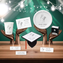 Modern Graduation Black & white line art graduate