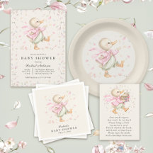 Vintage Storybook Duck Girl Baby Shower