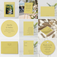 Soft Yellow Modern Minimalist Wedding Suite
