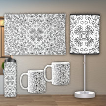 Black and White Pattern Print Home Essentials