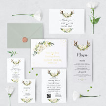 White Cream Floral Antlers Collection