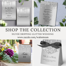 Silver Dripping Glitter Wedding Suite