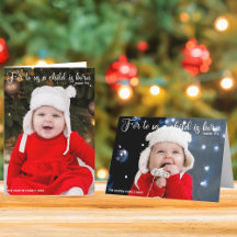 Religious Christmas Baby Birth Announcement Cards
