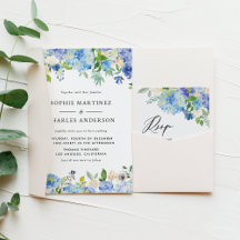 Watercolor Blue Hydrangea Wedding Collection 