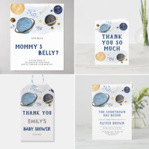 Dark Blue Space Baby Shower