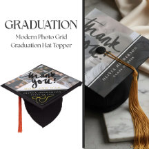 Modern Photo Grid Graduation Hat Topper