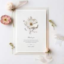 Elegant Pressed Flowers Wedding Invitation