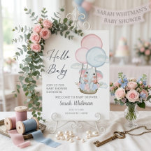 Whimsical Elephant Hot Air Balloon Baby Shower 