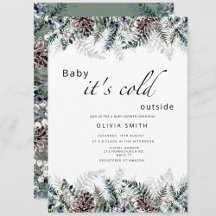 Elegant Winter Evergreen Baby Shower