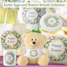 Floral Wreath with Easter Eggs