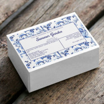 Blue & White Vintage Floral Soap Cosmetics Labels