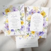 Purple and Yellow Flowers Baptism/First Communion