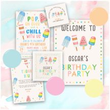 Pop on Over and Chill Ice Popsicles Kids Birthday