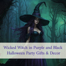 Wicked Halloween Witch in Purple and Black