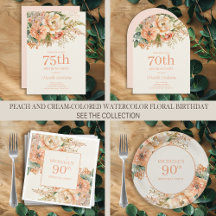 PEACH AND CREAM-COLORED WATERCOLOR FLORAL BIRTHDAY