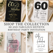 60 and Fabulous Sixtieth Birthday Party Invitation