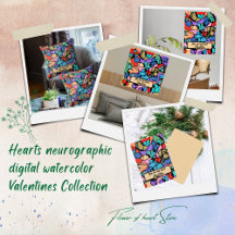 HEARTS NEUROGRAPHIC DIGITAL WATERCOLOR VALENTINES 