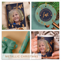 Modern metallic pine trees Christmas collection