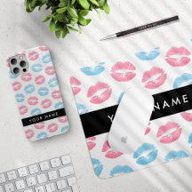 Pink and Blue Lips, Kiss, Lipstick, Your Name