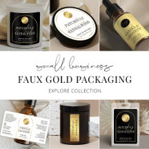 Modern Black White Gold Business Product Labels