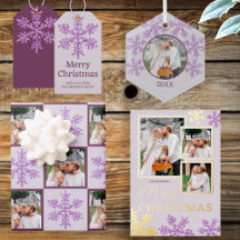 Purple Snowflake Glam Sparkle Christmas Holiday