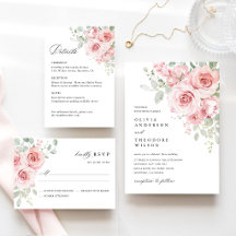 Blush Rose Watercolor Floral Wedding Suite