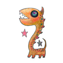 宇宙で遊ぶカイジュウのコ☆イラスト