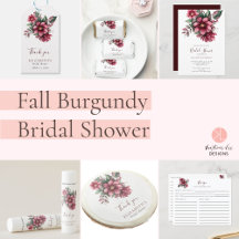 Fall Burgundy Floral Bridal Shower