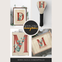 Rustic Wood & Eucalyptus Illustrated Letters