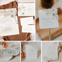 ALYSSA Flower Boho Baby In Bloom Baby Shower Set