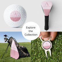 Blush Pink Monogram Golf Accessories Gift Ideas