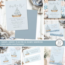 Simple Elegant Blue Nautical Baby Shower